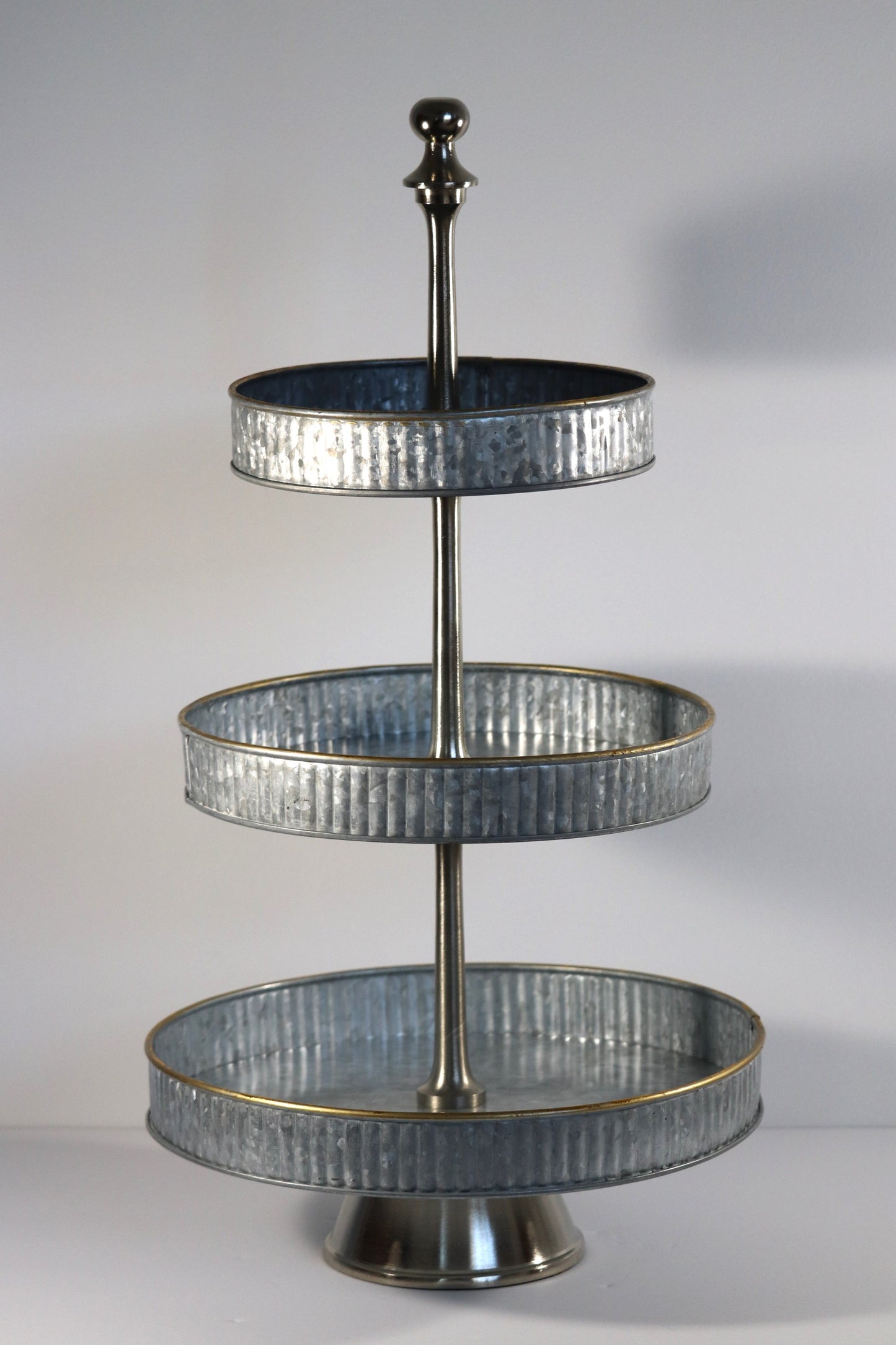 Galvanized 3-Tiered Serving Tray and Display Stand