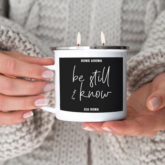 "Be Still & Know" Goji Berry Mango "TAKE ME AWAY" 16 OZ Resuable Candle Mug