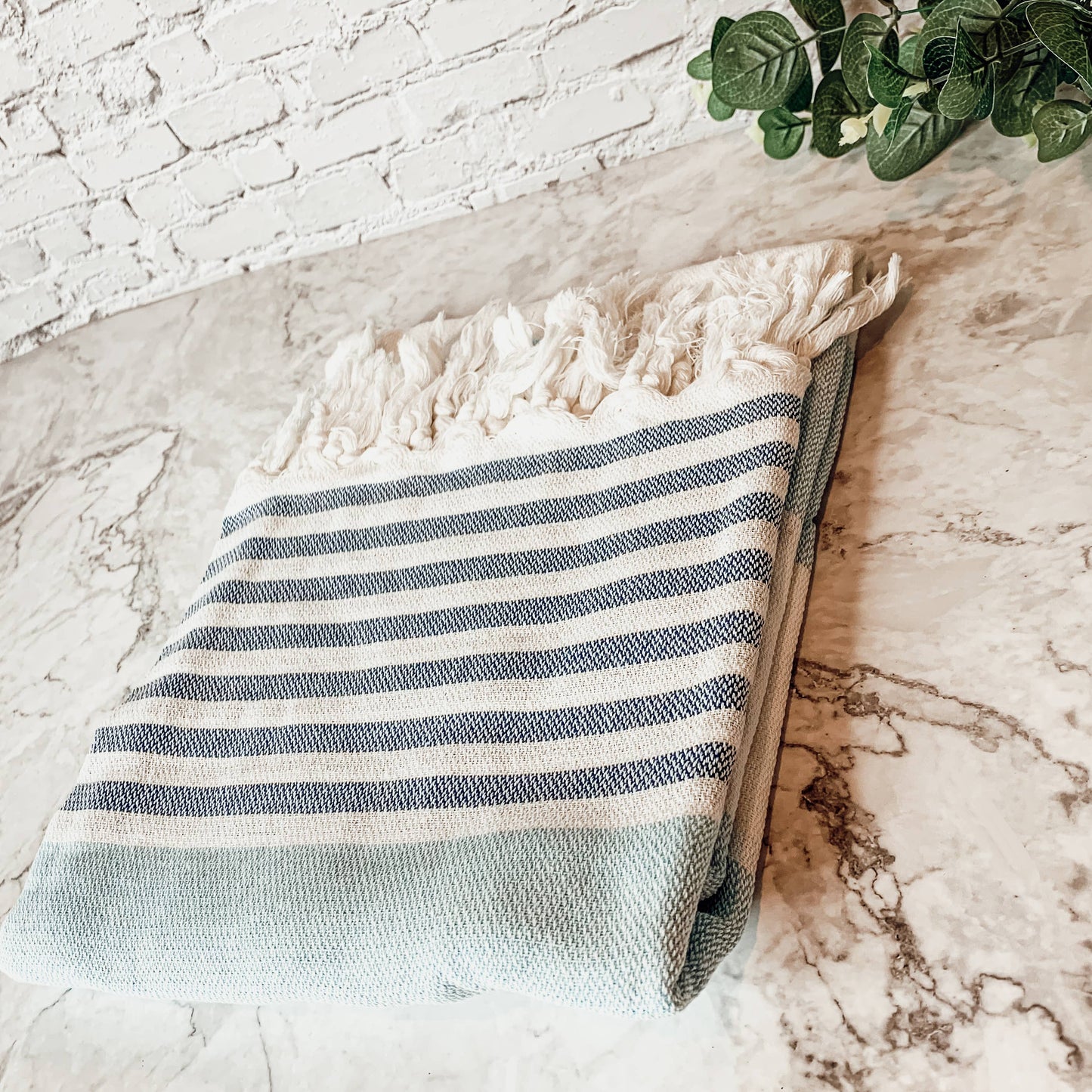 Turkish Cotton Towels - Oversized Beach Towels | Decorative: Azra Blue