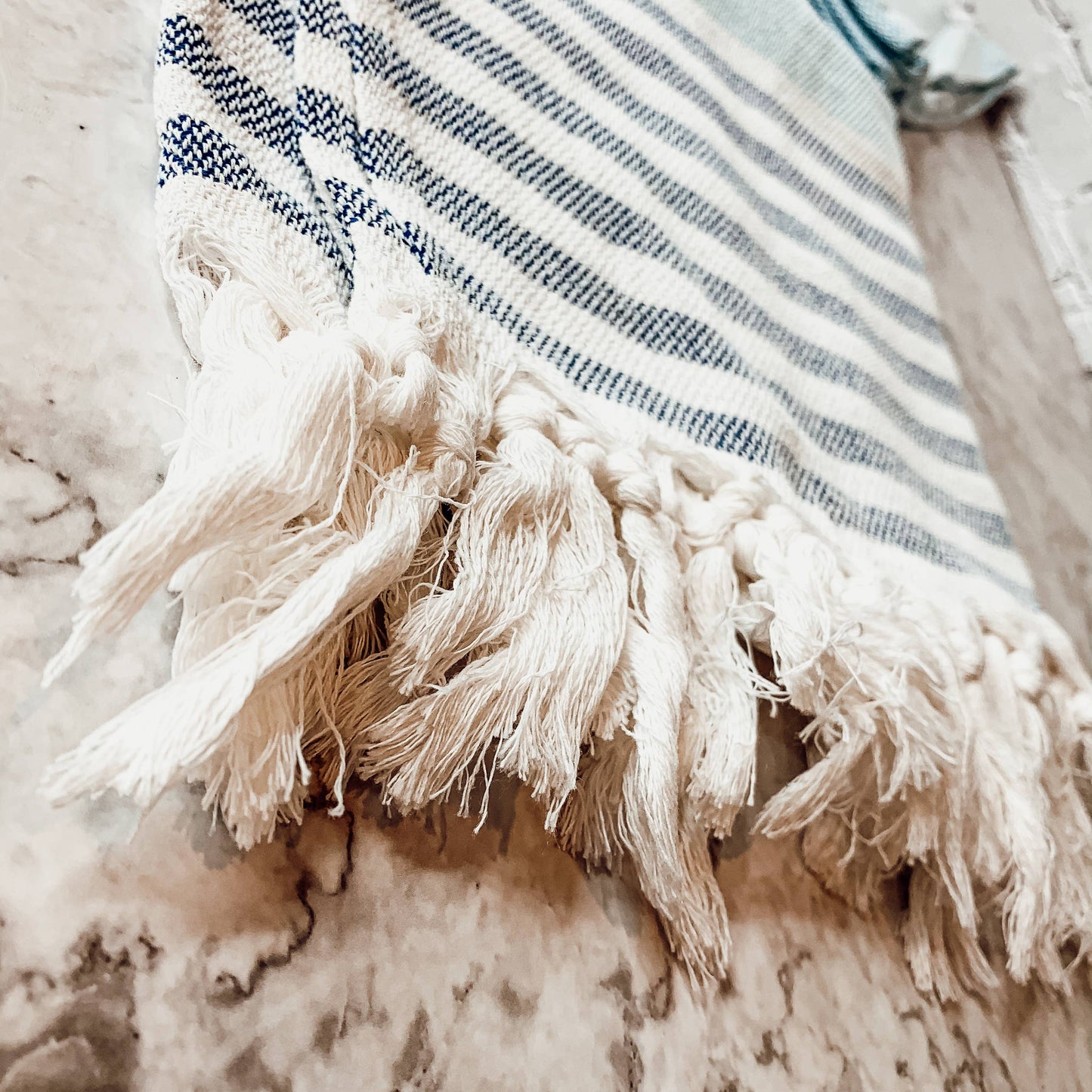 Turkish Cotton Towels - Oversized Beach Towels | Decorative: Azra Blue