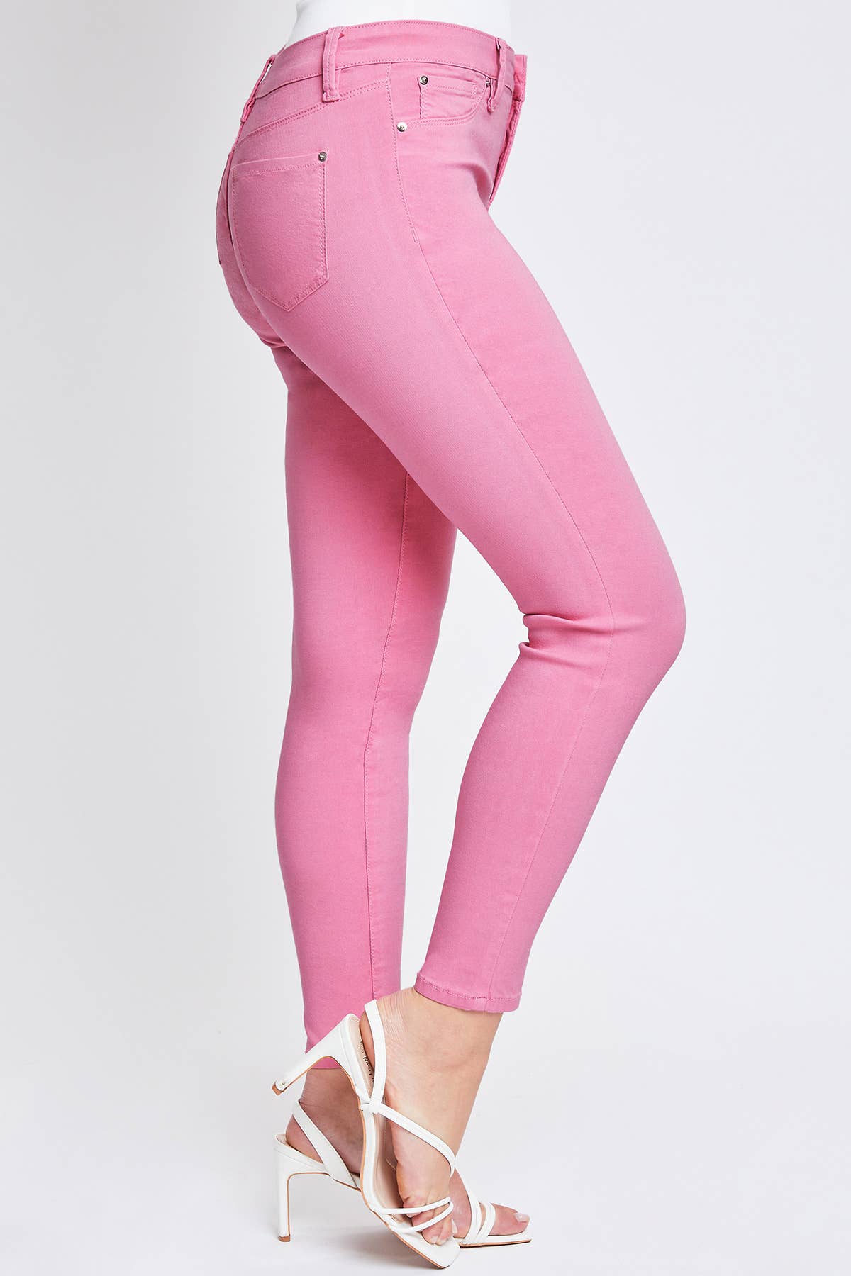 YMI Jeans Hyperstretch Mid-Rise Skinny Junior Medium Flamingo