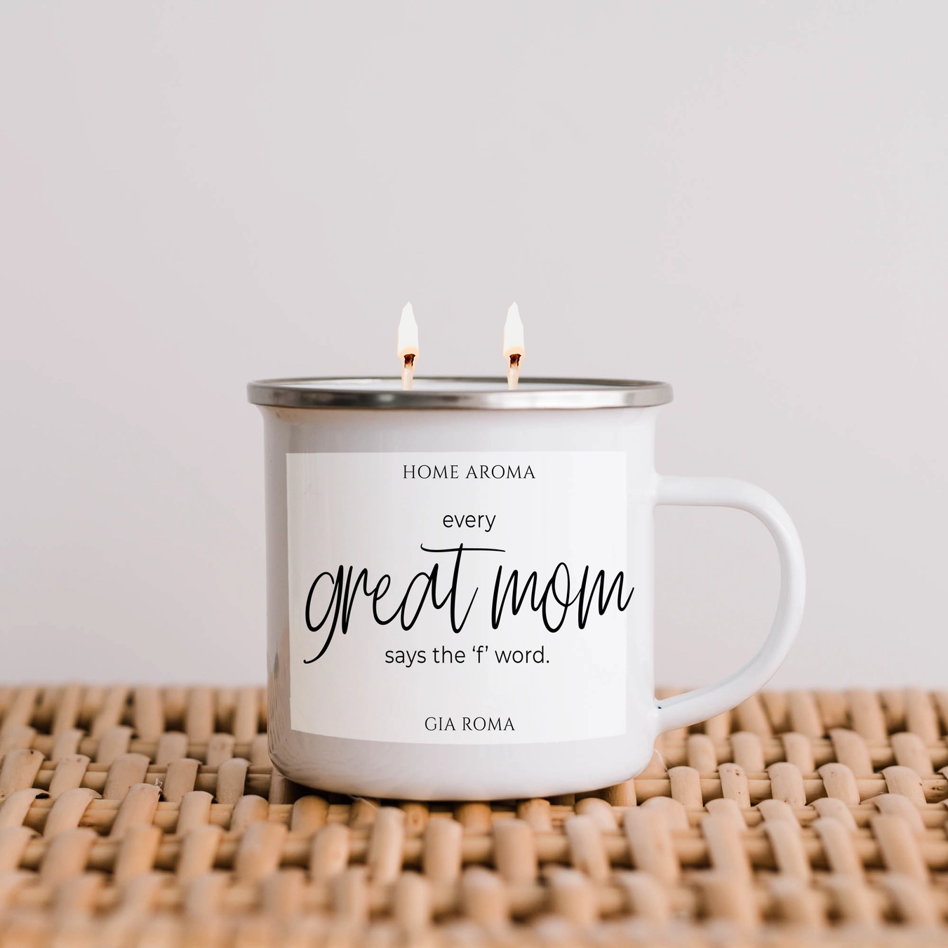 "Every "GREAT MOM" Says the 'F' Word" Peony Scented 16 OZ Reusable Candle Mug