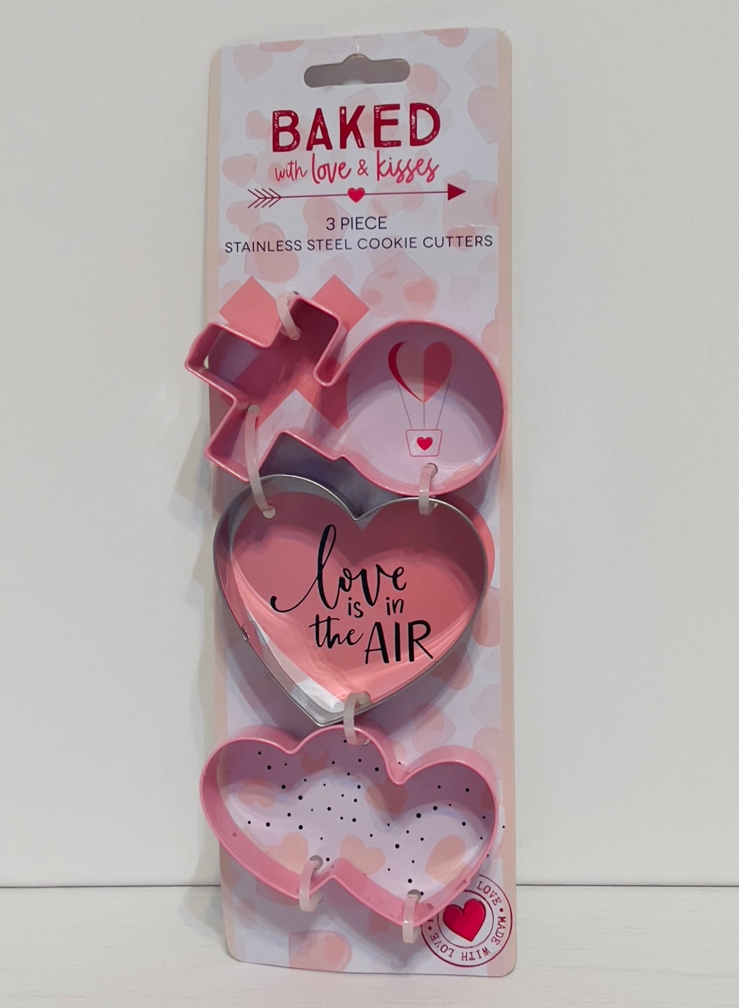 BAKED with love & kisses 3 Piece Stainless Steel Cookie Cutters