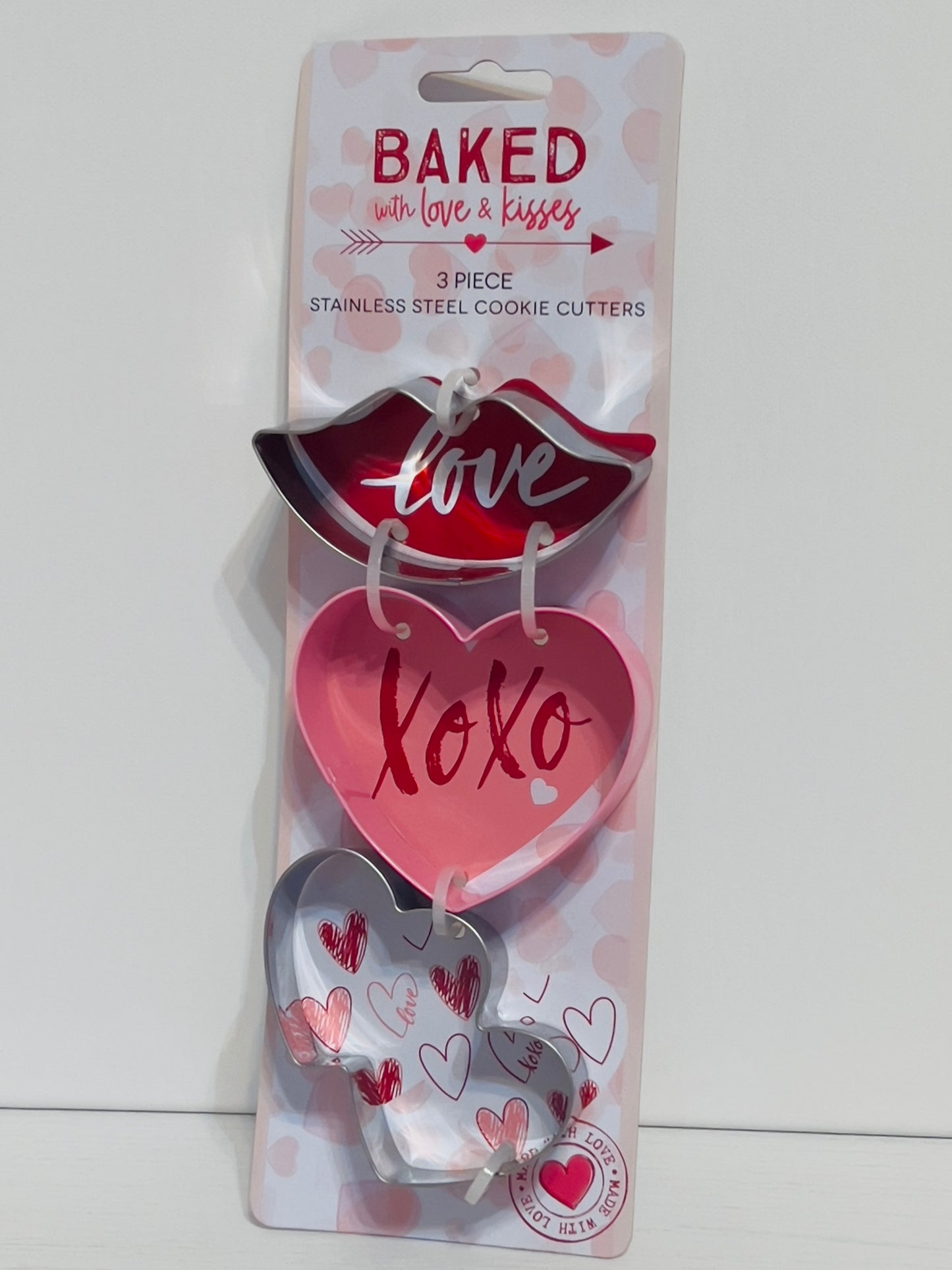 BAKED with love & kisses 3 Piece Stainless Steel Cookie Cutters