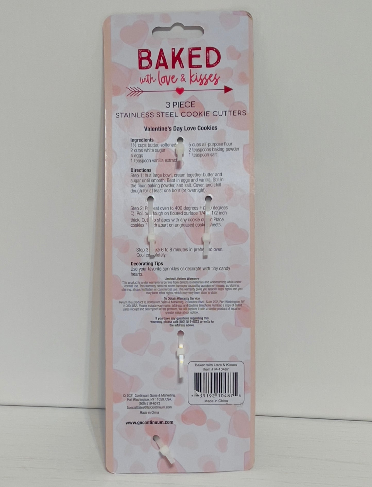 BAKED with love & kisses 3 Piece Stainless Steel Cookie Cutters