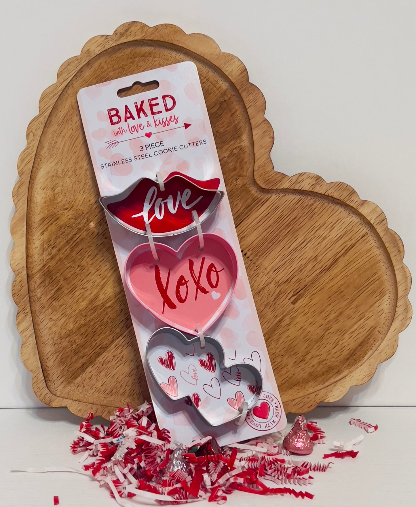 BAKED with love & kisses 3 Piece Stainless Steel Cookie Cutters