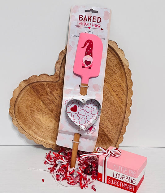 BAKED with love & kisses Gnome 2 Piece Stainless Steel Cookie Cutter & Silicone Spatula