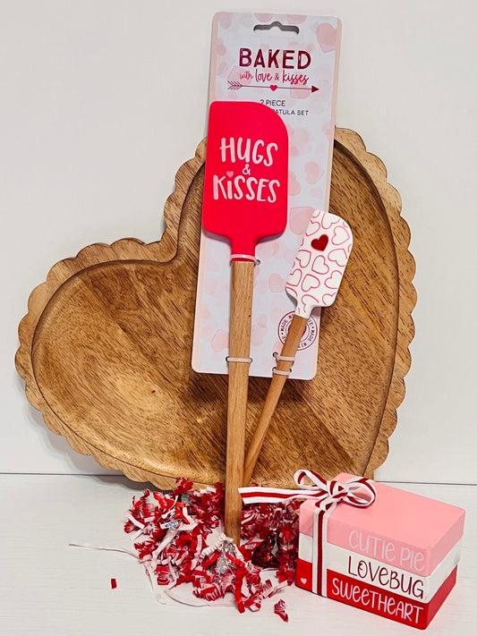 BAKED with love & kisses "Hugs & Kisses" 2 Piece Silicone Spatula Set