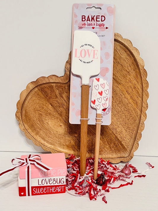 BAKED with love & kisses "All You Need Is Love" 2 Piece Silicone Spatula Set