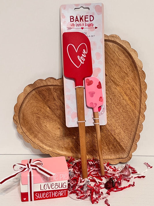 BAKED with Love & Kisses 2 Piece Silicone Spatula Set