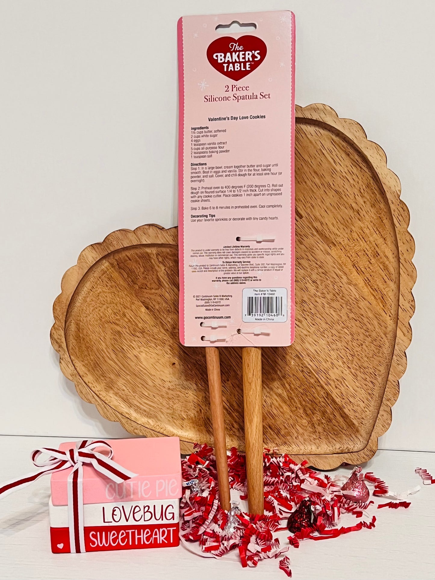 The Baker's Table 2 Piece Silicone Spatula Set "Be Mine"