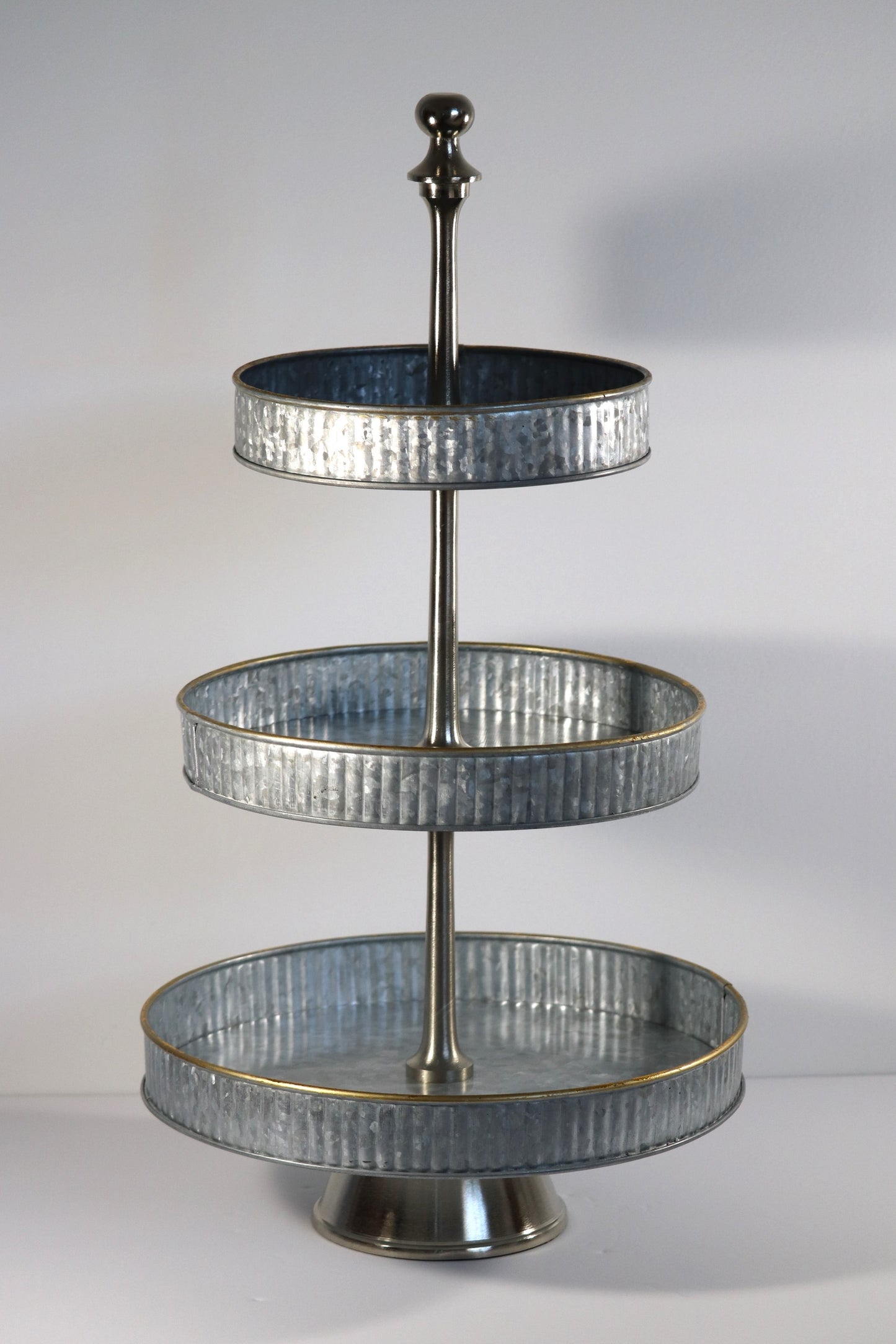 Galvanized 3-Tiered Serving Tray and Display Stand