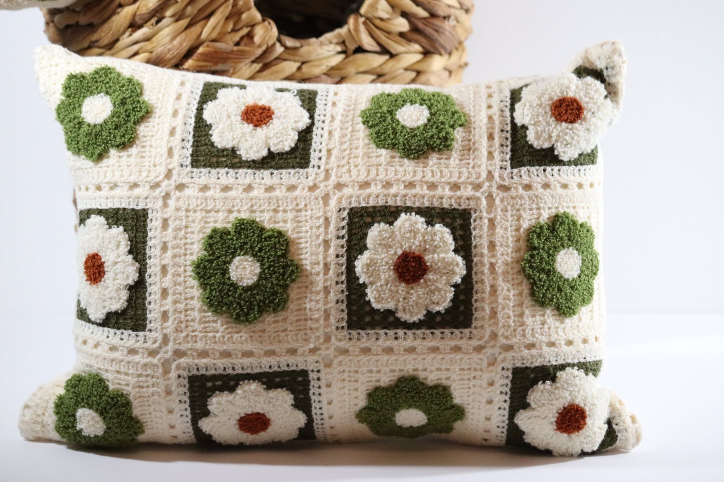 Artisan Home Co Crochet Afghan Decorative Throw Pillow