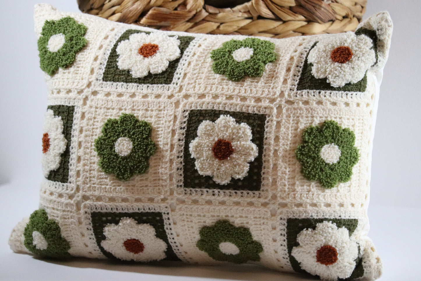 Artisan Home Co Crochet Afghan Decorative Throw Pillow