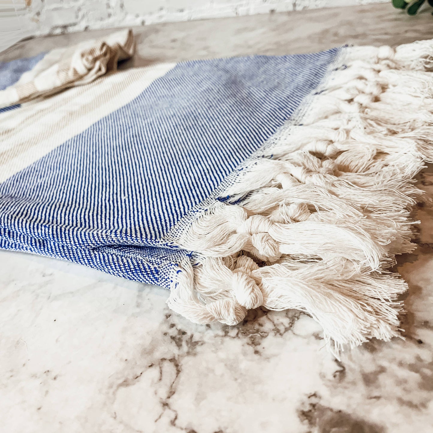 Turkish Cotton Towels - Oversized Beach Towels | Decorative: Azra Blue