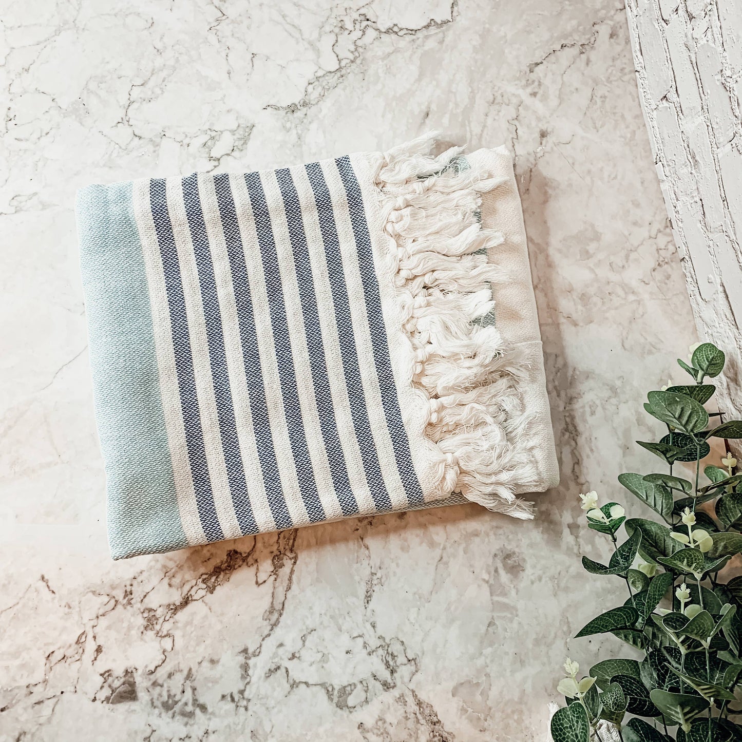 Turkish Cotton Towels - Oversized Beach Towels | Decorative: Azra Blue