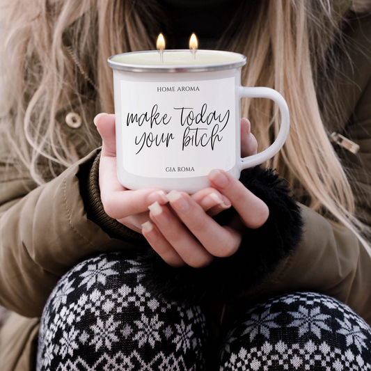 "Make Today Your B" Blueberry Scone Scented 16 Oz Reusable Candle Mug