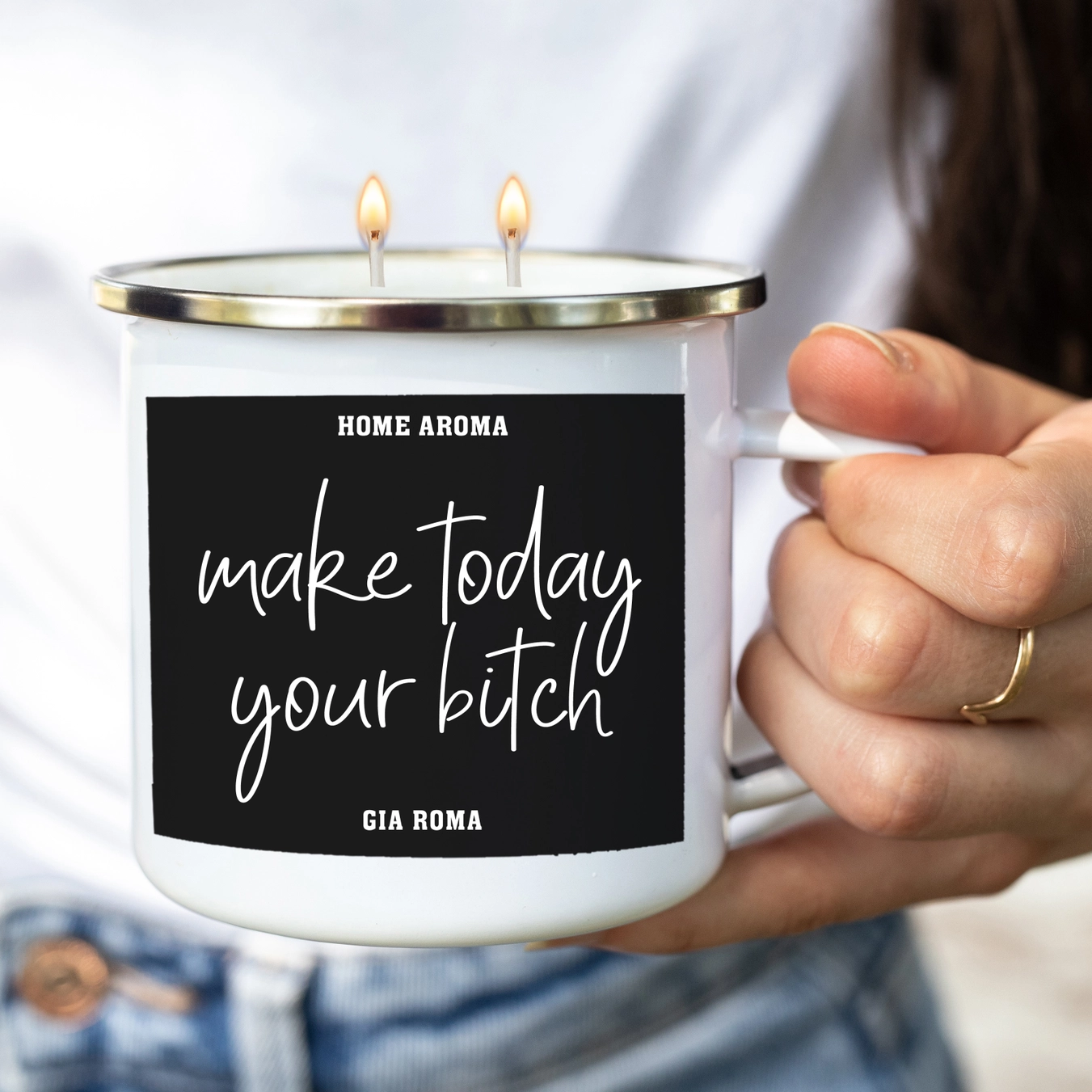 "Make Today Your B" Blueberry Scone Scented 16 Oz Reusable Candle Mug